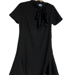 Elegant Black Dress with Bow Detail by CeCe. Sz 4 NWT